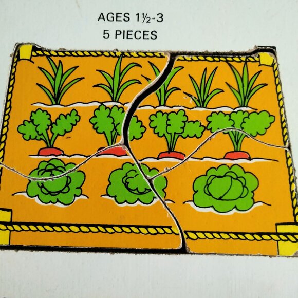 Fisher Price Farm Puzzle  Wooden Scarecrow Barnyard Theme Vintage - Picture 3 of 9